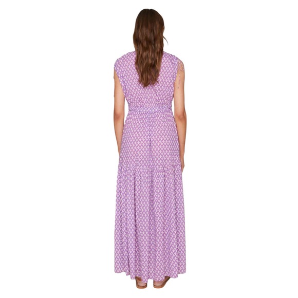 Xirena Purple Clover Cecily Printed Cotton Tiered Midi Maxi Dress XS - Picture 3 of 12